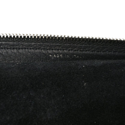 Grained Calfskin Large Slouchy Banana Bag Black