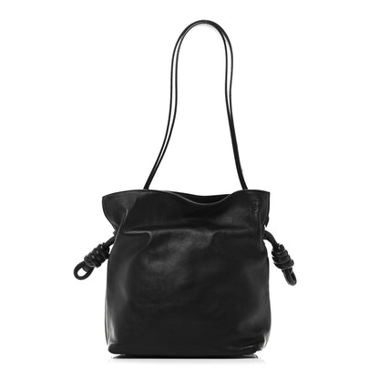 Calfskin Flamenco Knot Bag Black
