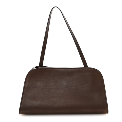 Polished Saddle Calfskin Peggy Clutch Deep Brown