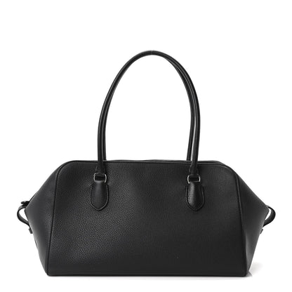 Grained Calfskin East West Bowling Bag Black