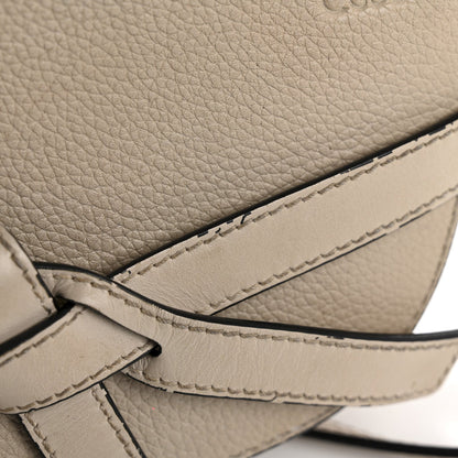Grained Calfskin Mini Gate Crossbody Bag Light Oat