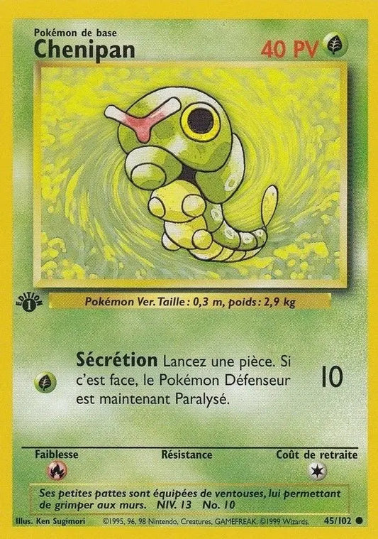 Caterpie Pokémon Card – Base Set 1st Edition