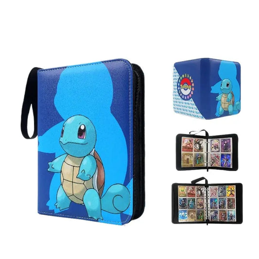Squirtle Pokémon Card Binder - 4-Grid PU Album with Zipper Closure