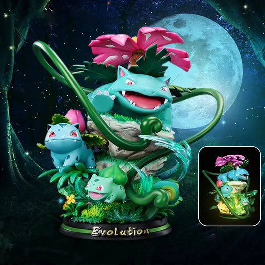 Light-Up Bulbasaur Pokémon Figure 21cm - LED Evolution Statue
