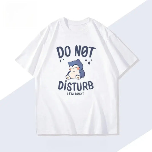 Pokémon Snorlax Do Not Disturb T-Shirt (White) - Harajuku Y2K Oversize