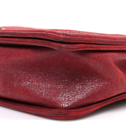 Nubuck Chesterfield Quilted Large Celtic Boy Flap Red