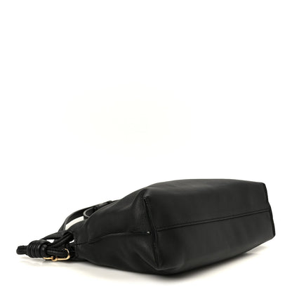 Calfskin Mini Flamenco Knot Clutch Black