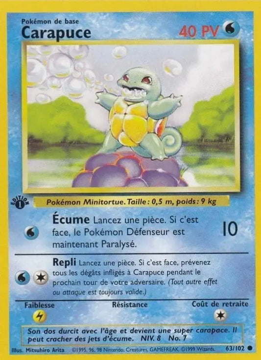 Squirtle Pokémon Card – Base Set 1st Edition