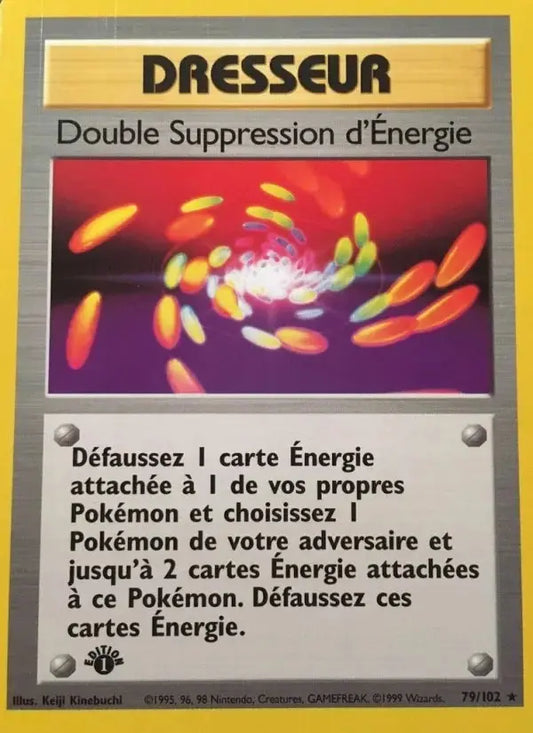 Pokémon Trainer Card Double Energy Suppression – Base Set 1st Edition
