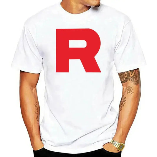 Pokémon Team Rocket White T-Shirt - Red R Logo - Premium Cotton