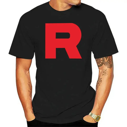 Pokémon Team Rocket T-Shirt - Black - Red R Logo - Premium Cotton